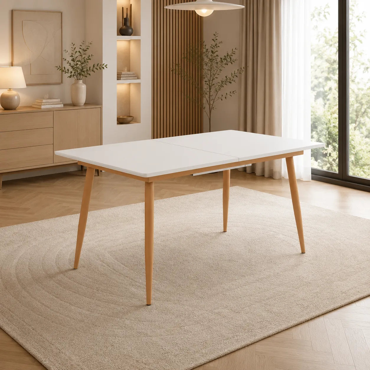 Table scandinave extensible blanche 8-10 personnes ASTRID