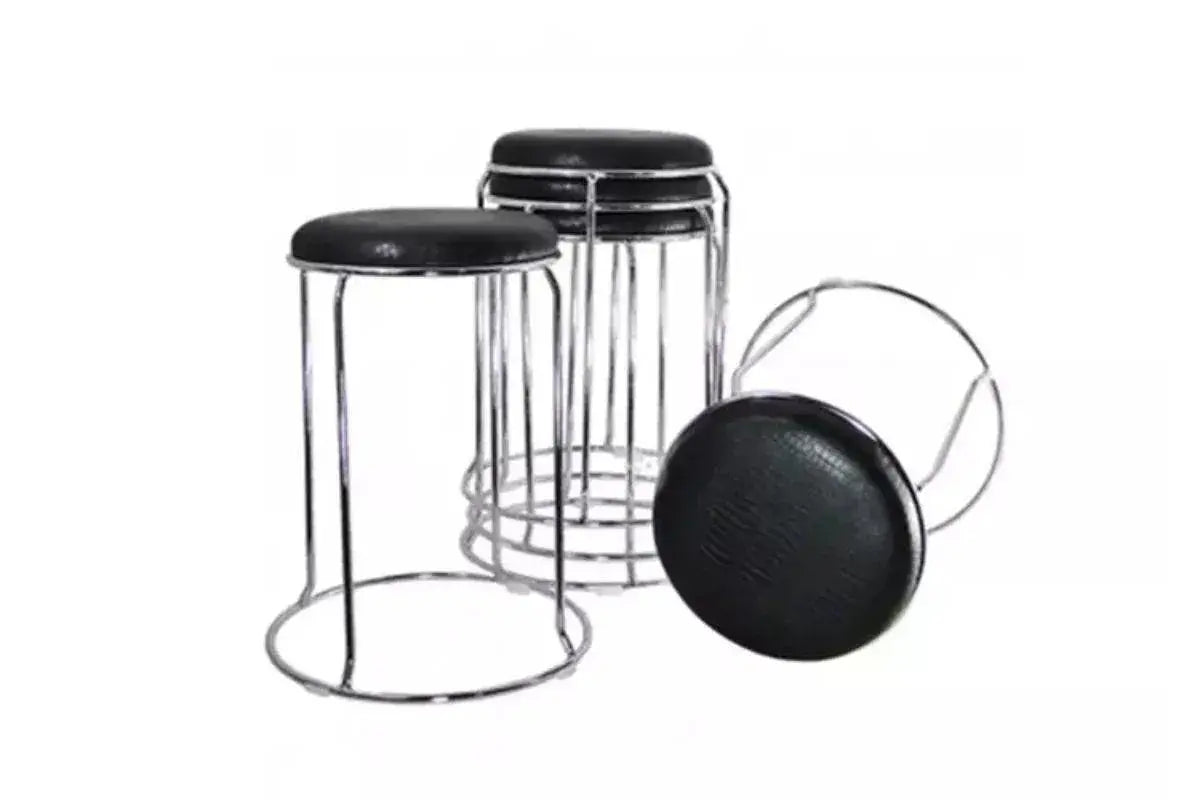 Tabouret chromé  CROCO 4 piéces Swedzo-Meuble