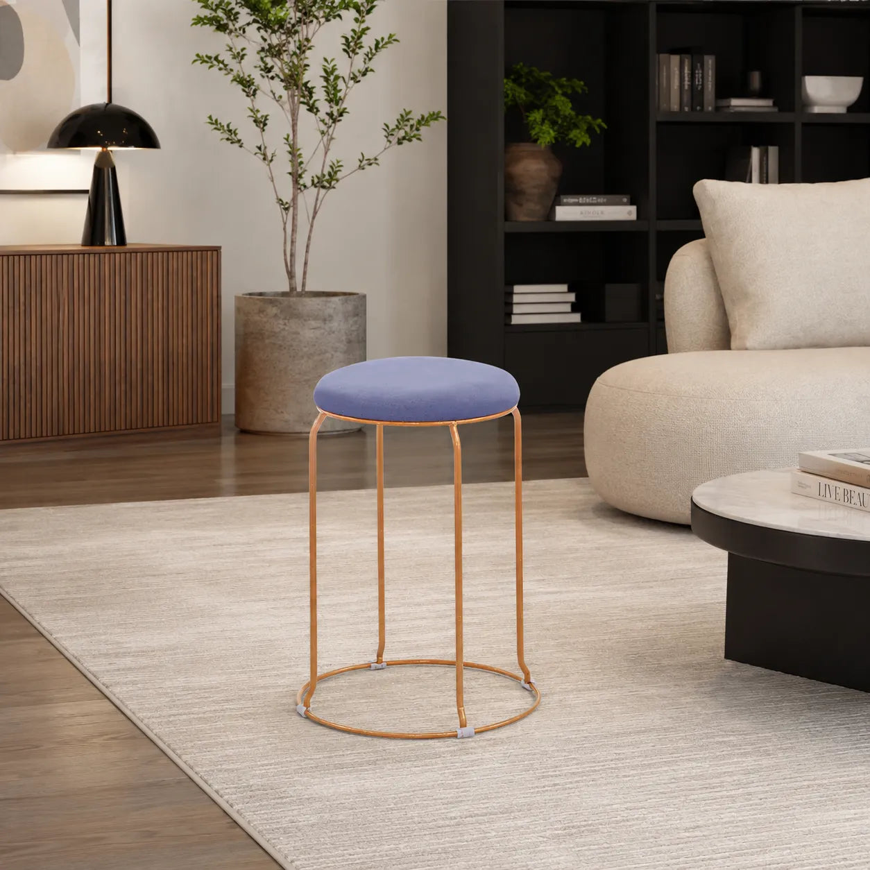 Tabouret Velours  /dore