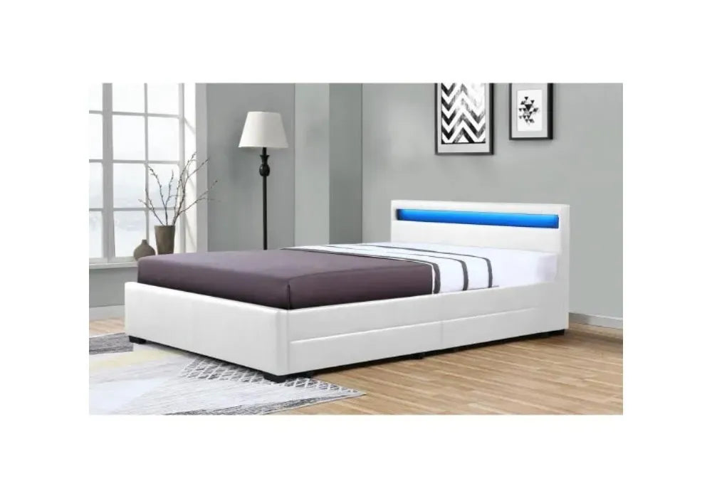 Tiroirs Lit Avec LED Blanc
