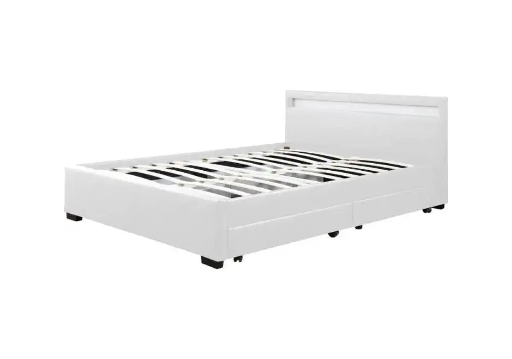 Tiroirs Lit Avec LED Blanc Swedzo-Meuble