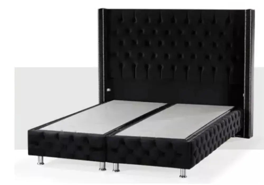 Lit Coffre CLOUTE  - Velours capitonné vendor-unknown