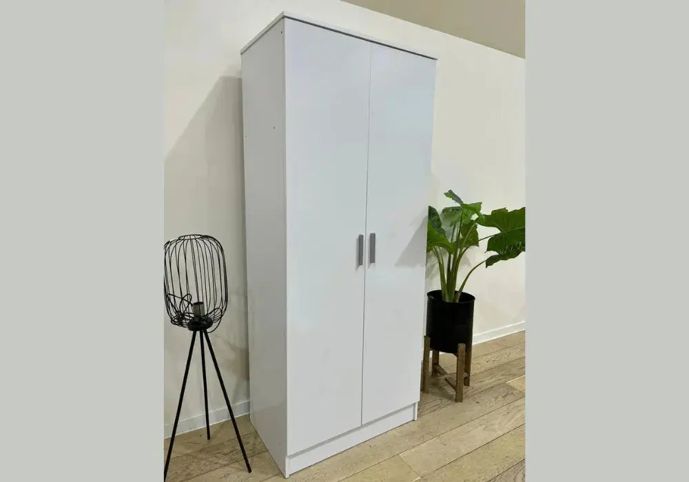 Madesa 2 Door Wardrobe blanc Swedzo-Meuble