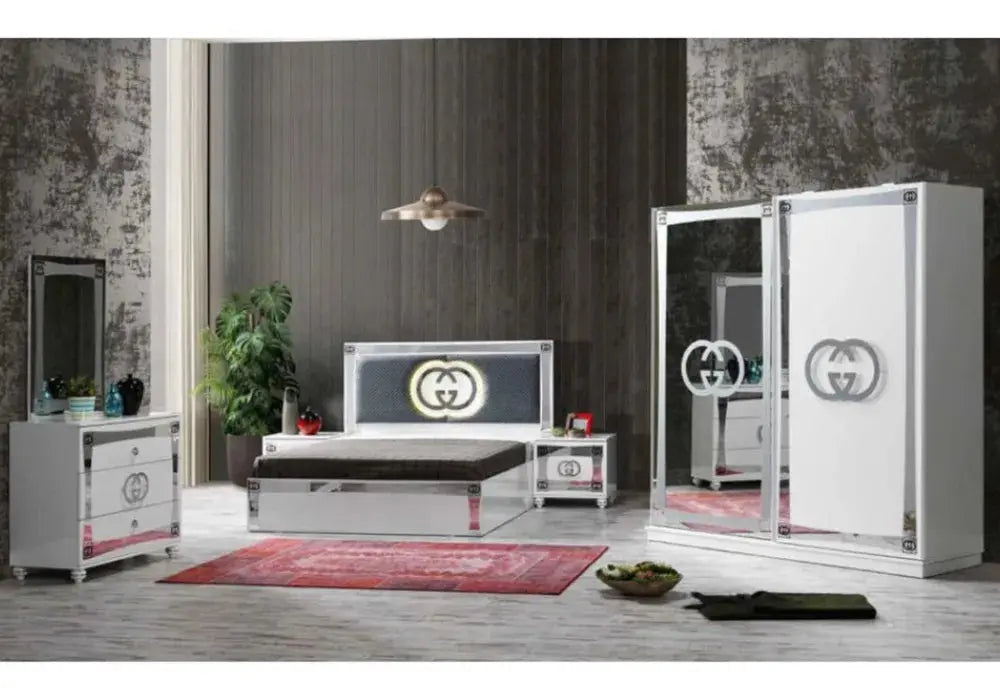 Chambre Complete GUCCI blanc Swedzo-Meuble