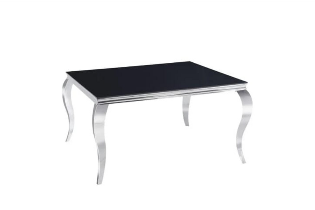 Table Repas Baroque Carree Chrome 140x140x75