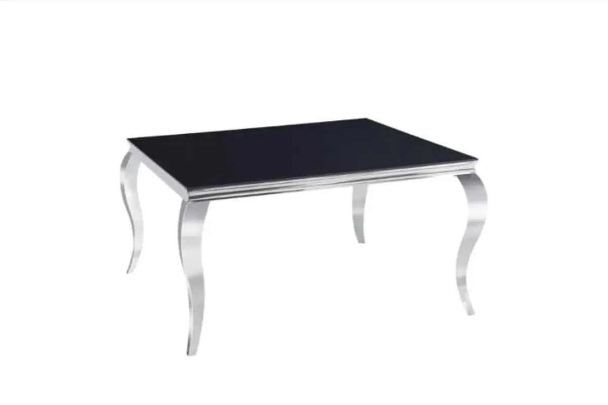 Table Repas Baroque Carree Chrome 140x140x75 Swedzo-Meuble