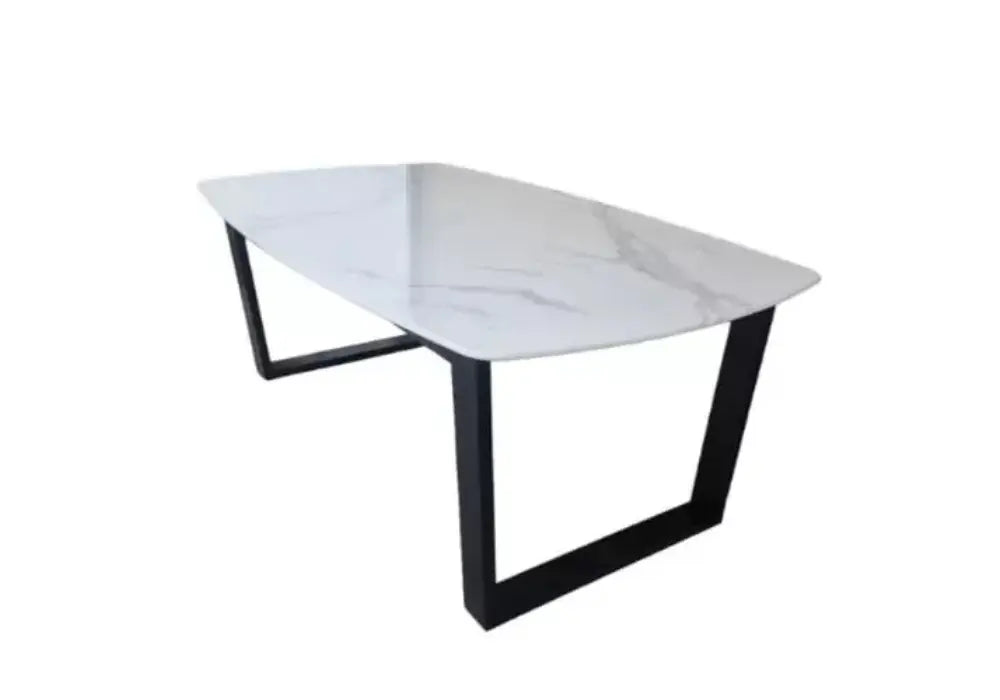 Table Basse Lola Marbre Pied Noir Swedzo-Meuble