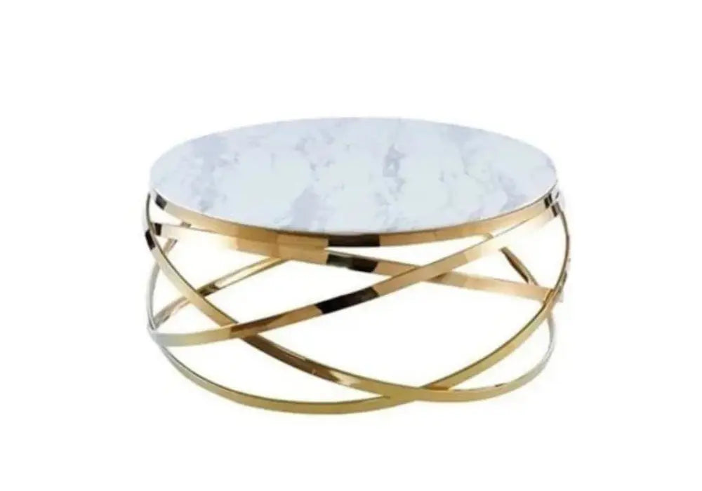 Table Basse Marbre Dore Swedzo-Meuble