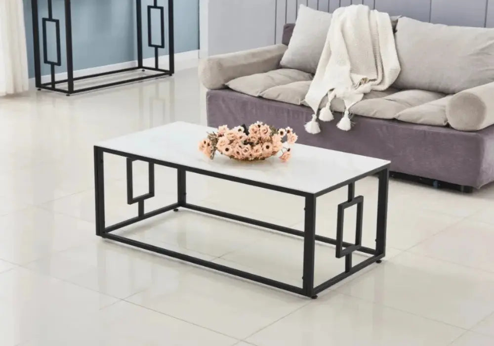 Table Basse Sophie Pieds Noir 120x60x45 CM Swedzo-Meuble
