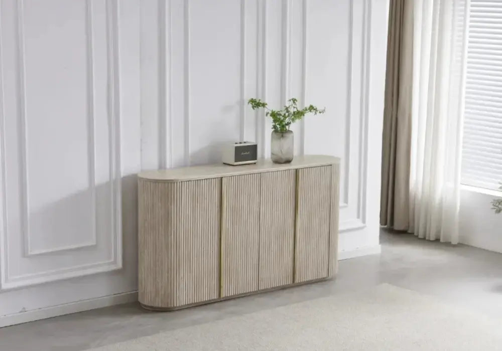 Buffet baroque rectangulaire blanc avec pieds argentés 170 cm vendor-unknown