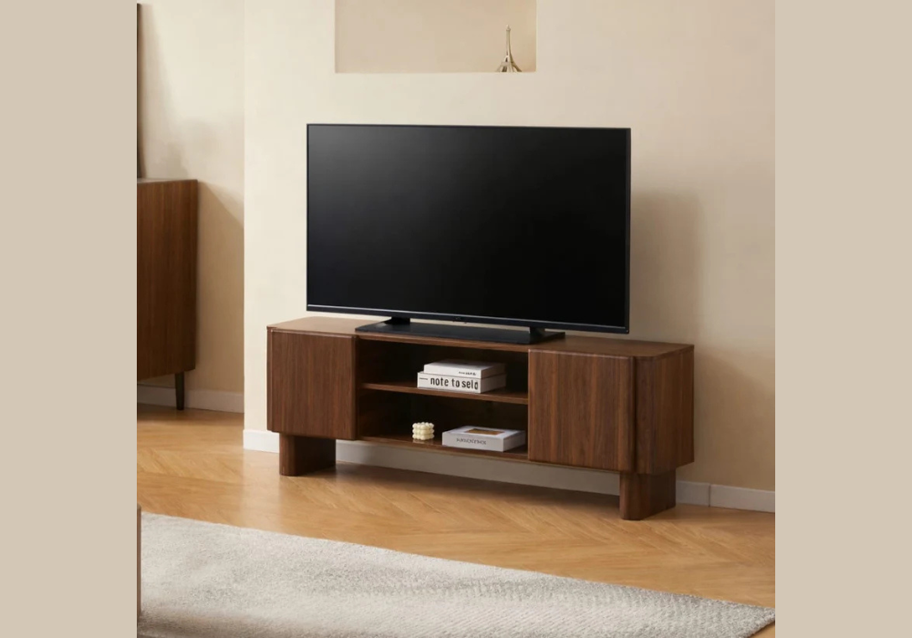 Meuble TV baroque en marbre blanc argenté 1m70