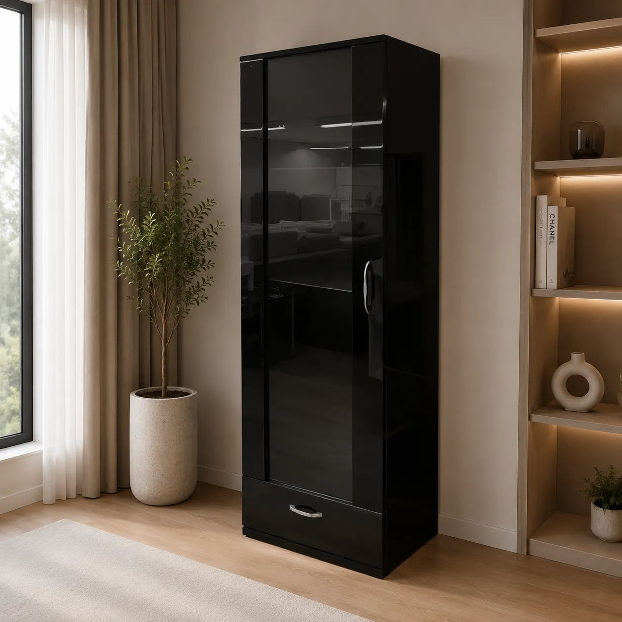 Vitrine LED Bois Laquée REF