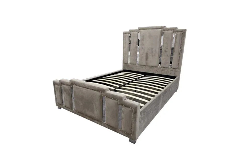 W Lit Velours Avec Sommier 140/190