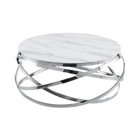 Table Basse Marbre Argent Swedzo-Meuble