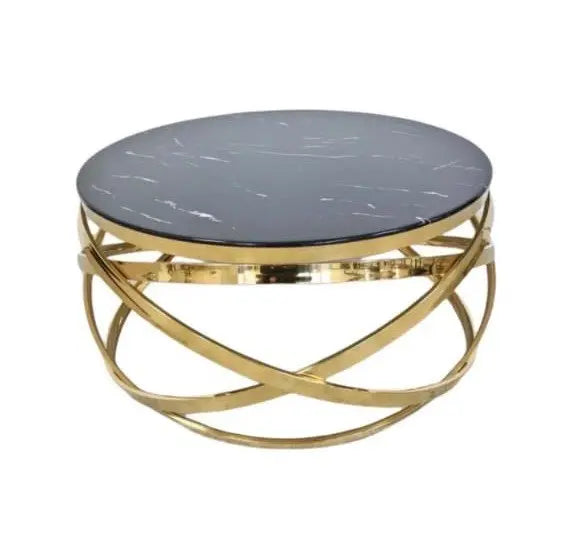 Table Basse Marbre Dore Swedzo-Meuble