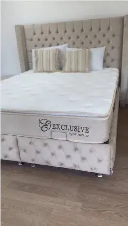 Matelas  Exclusif Ressorts Beige - 32 cm avec surmatelas Intégré Swedzo-Meuble