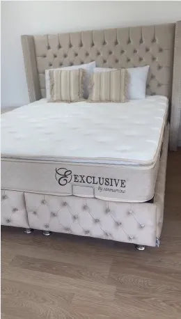 Matelas  Exclusif Ressorts Beige - 32 cm avec surmatelas Intégré