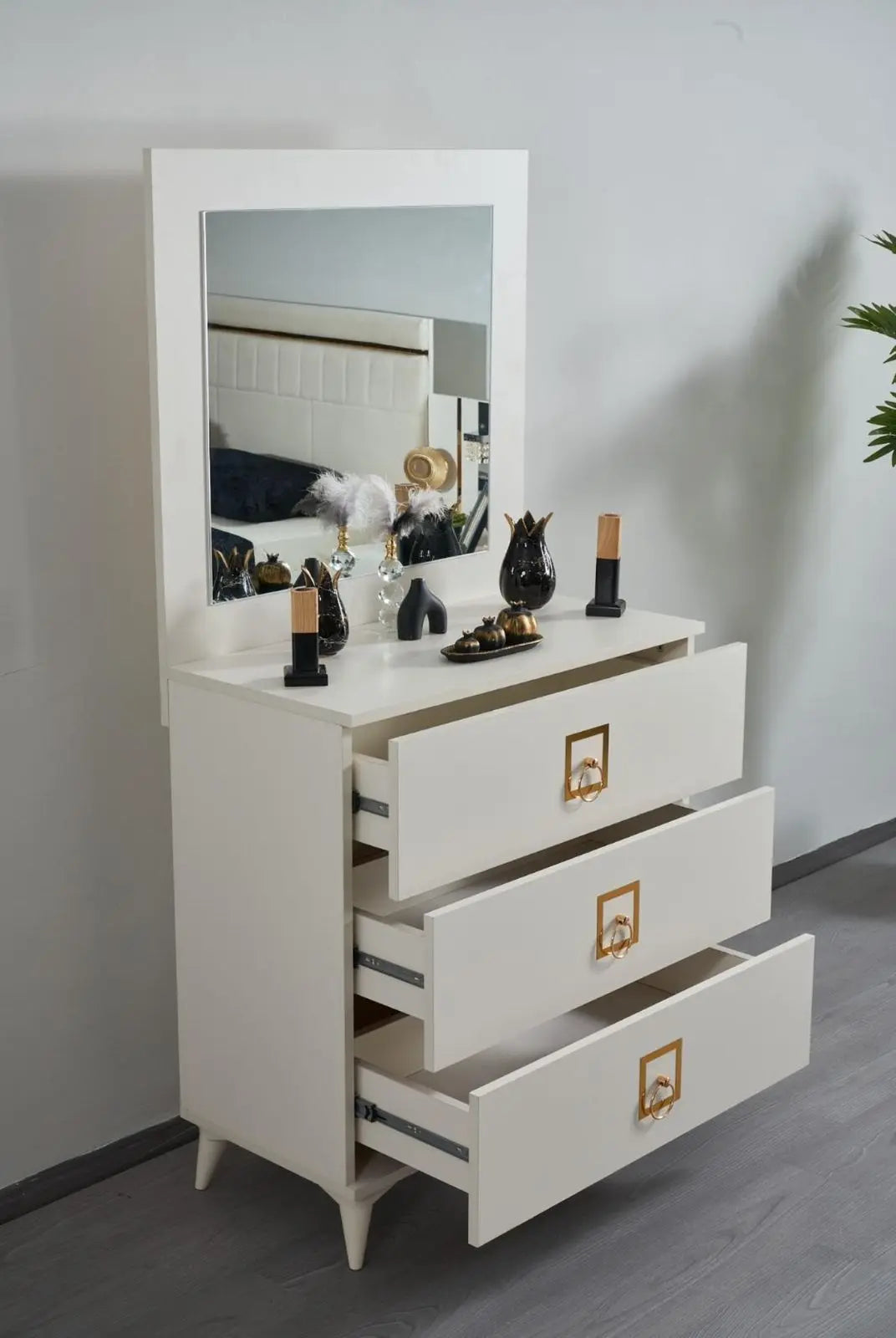 Chambre complète Queen avec sommier Swedzo-Meuble