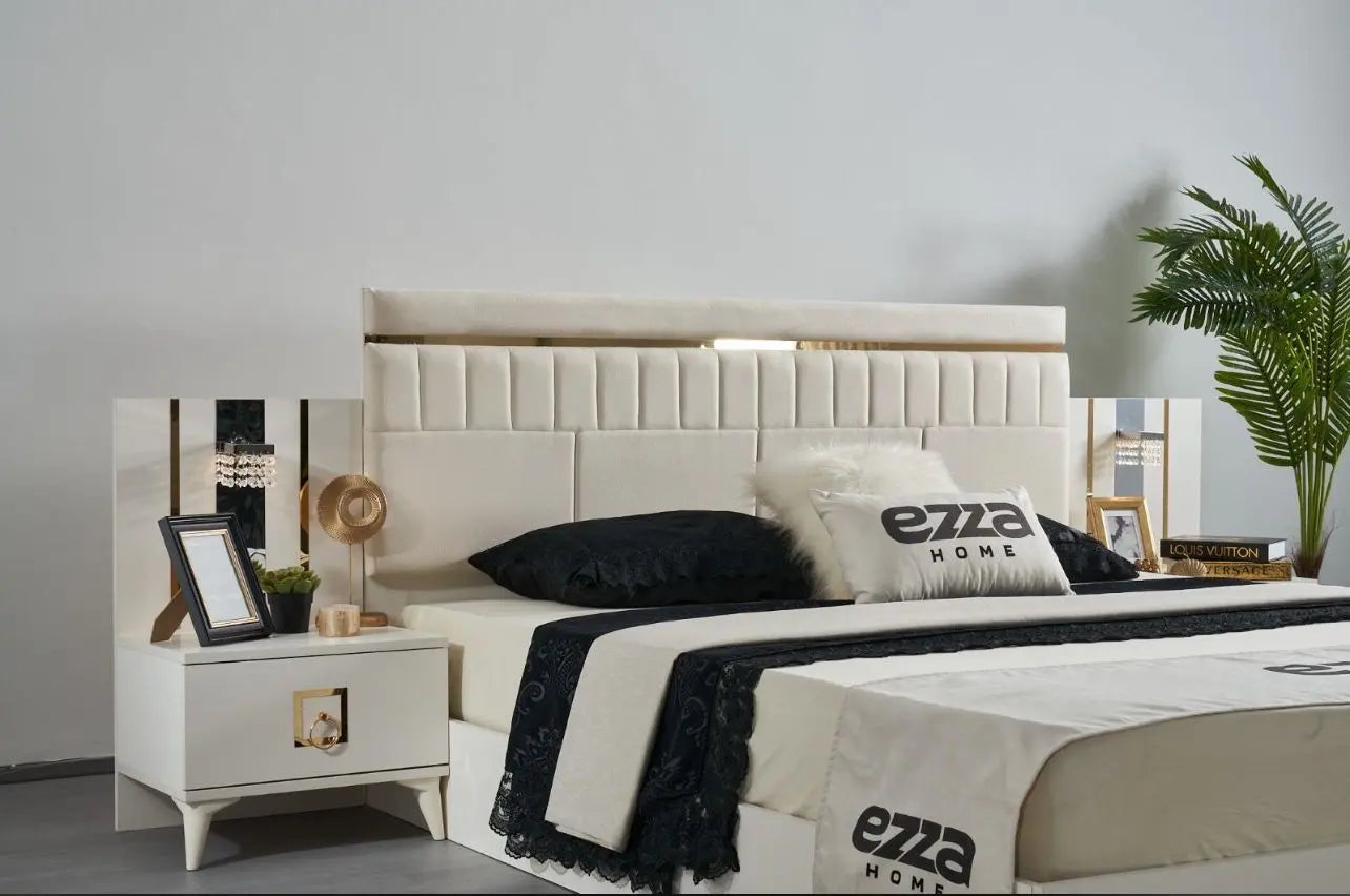 Chambre complète Queen avec sommier Swedzo-Meuble