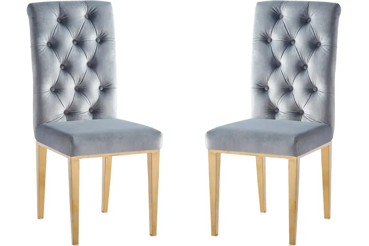 Table et chaises marbre blanc doré CROSS Swedzo-Meuble