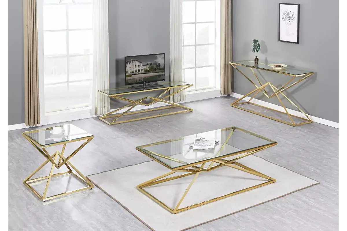 Table basse design doré LUXOR Swedzo-Meuble