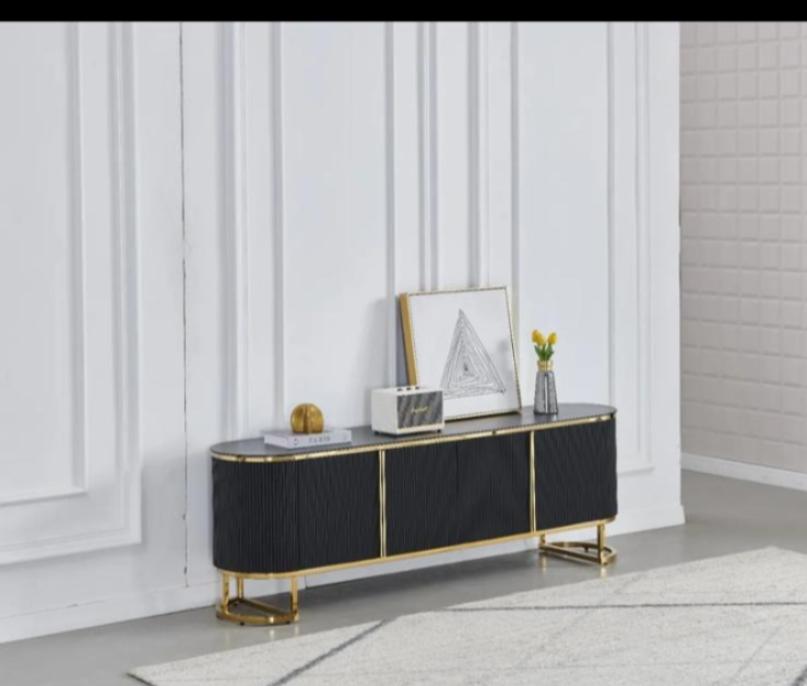 Meuble TV esmee or céramique beige 1m80