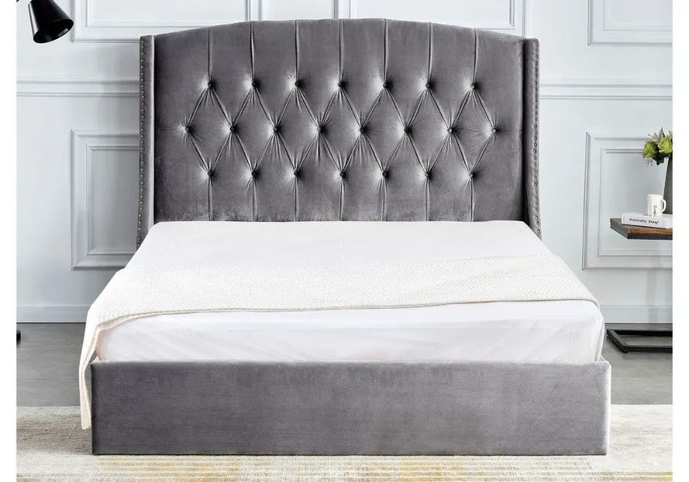 lit-coffre-capitonne-velours-beige-chester 140/190