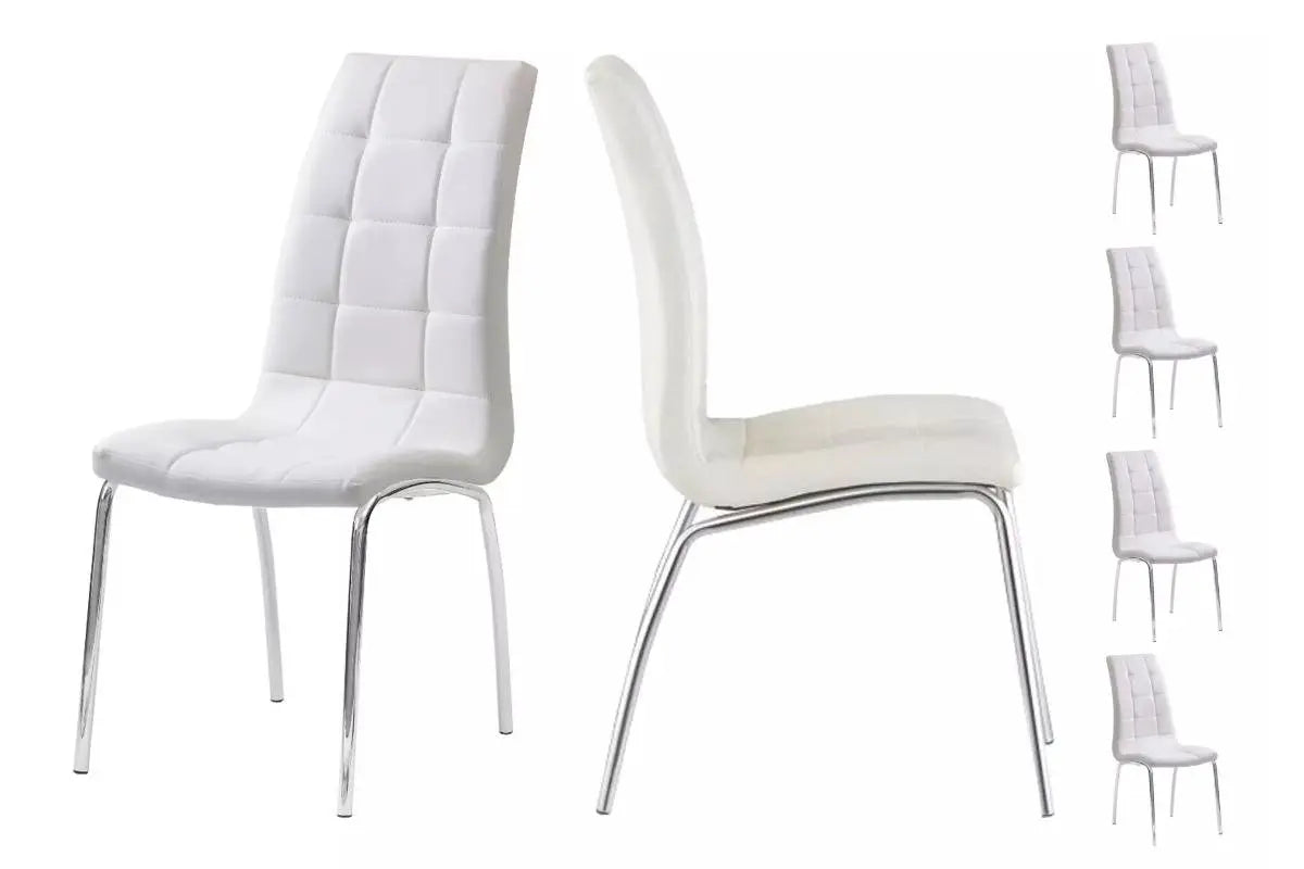 Table ronde et chaises marbre blanc DESIGN Swedzo-Meuble