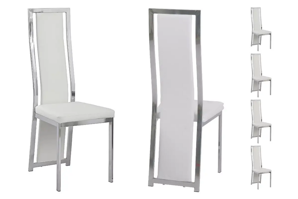 Table et chaise blanc marbre beige DIA