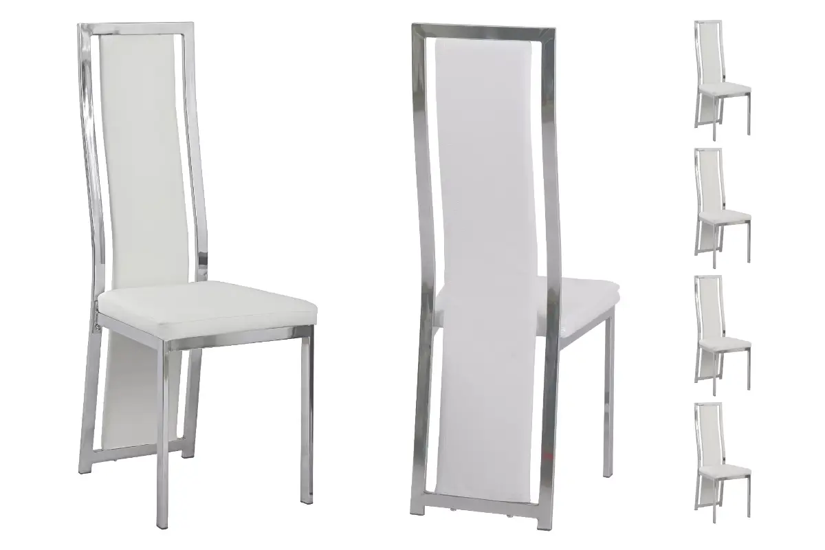 Table et chaise blanc marbre beige DIA