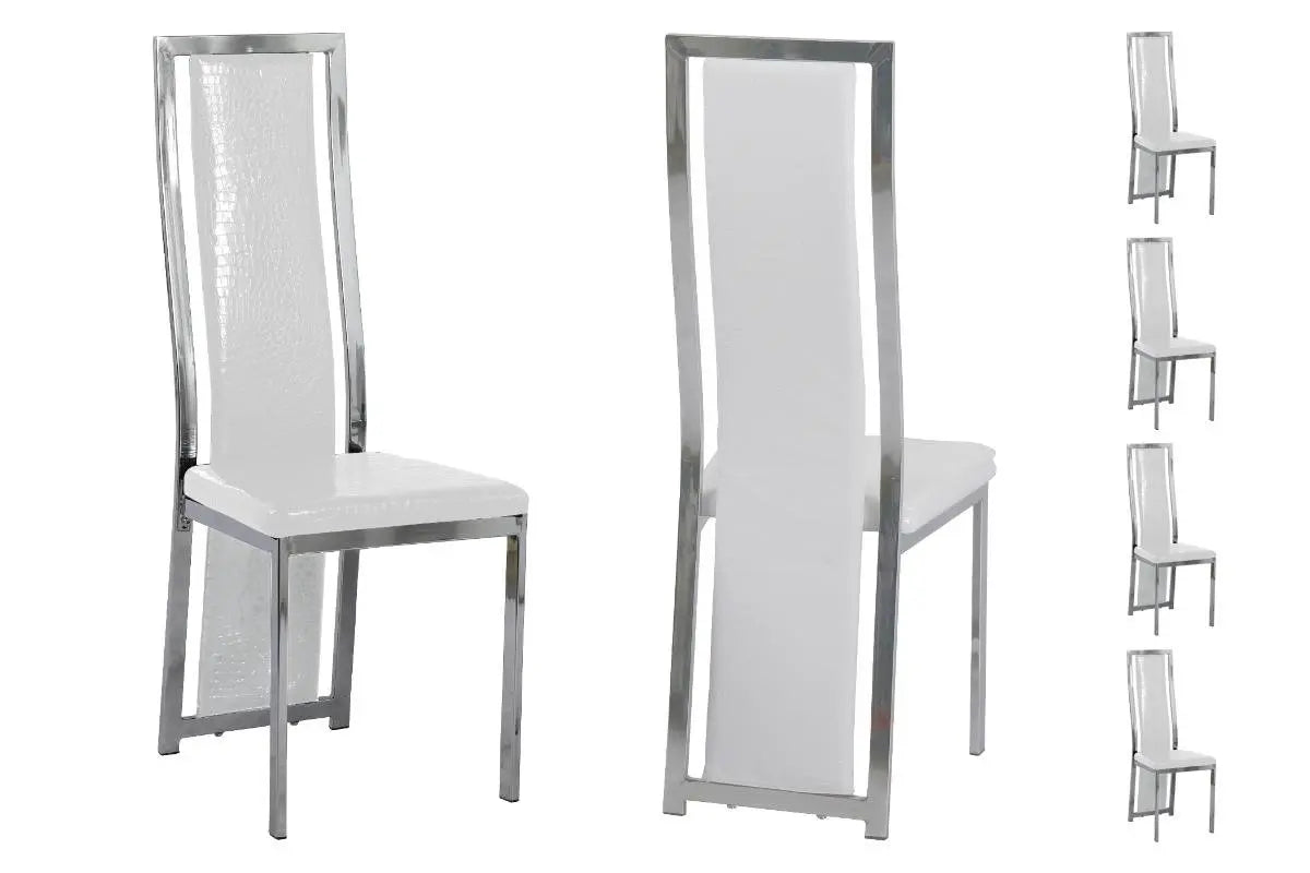 Table ronde et chaises chromes DESIGN Swedzo-Meuble