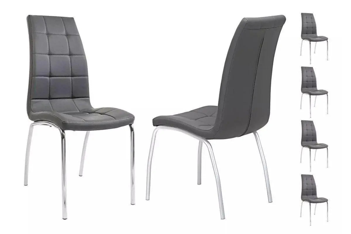 Table laqué blanc 6 chaises gris TOE Swedzo-Meuble