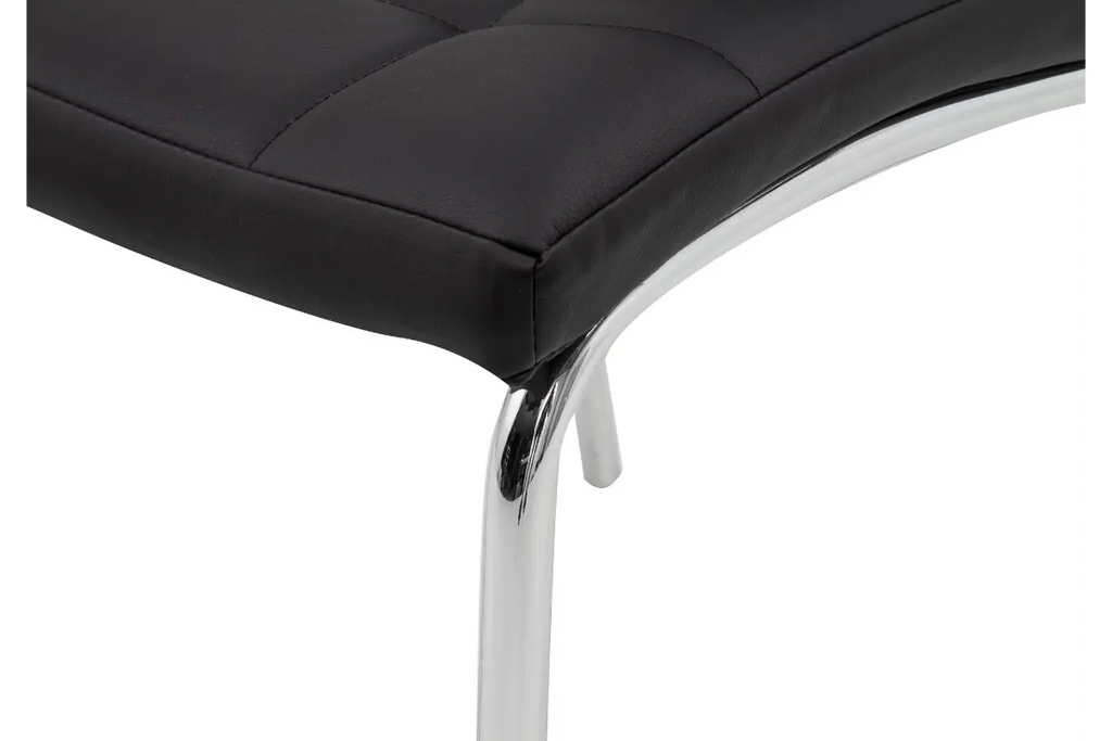 Table ronde chromé 4 ou 6 chaises noir RETRO
