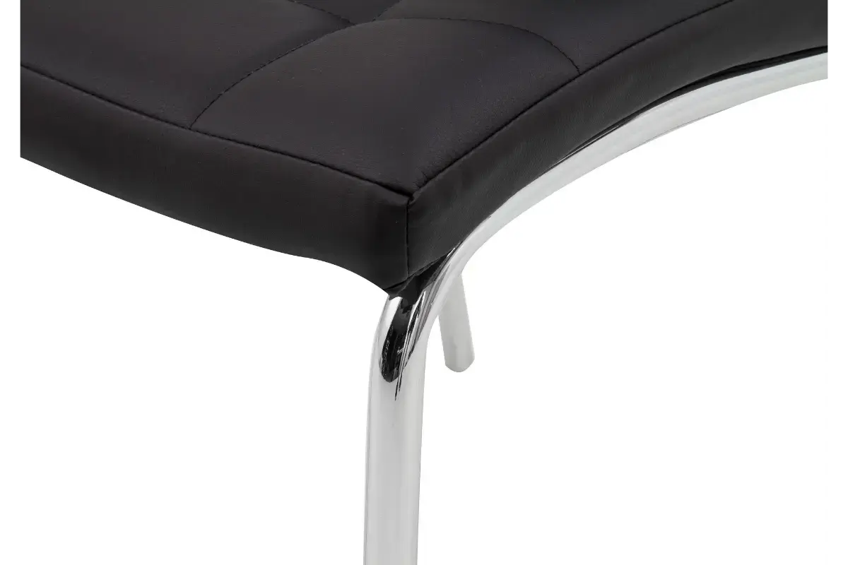 Table ronde chromé 4 ou 6 chaises noir RETRO Swedzo-Meuble