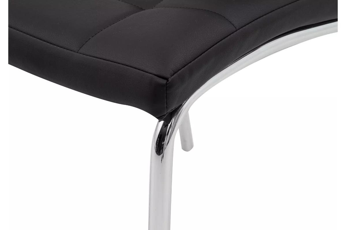 Table ronde chromé et chaises noires DESIGN