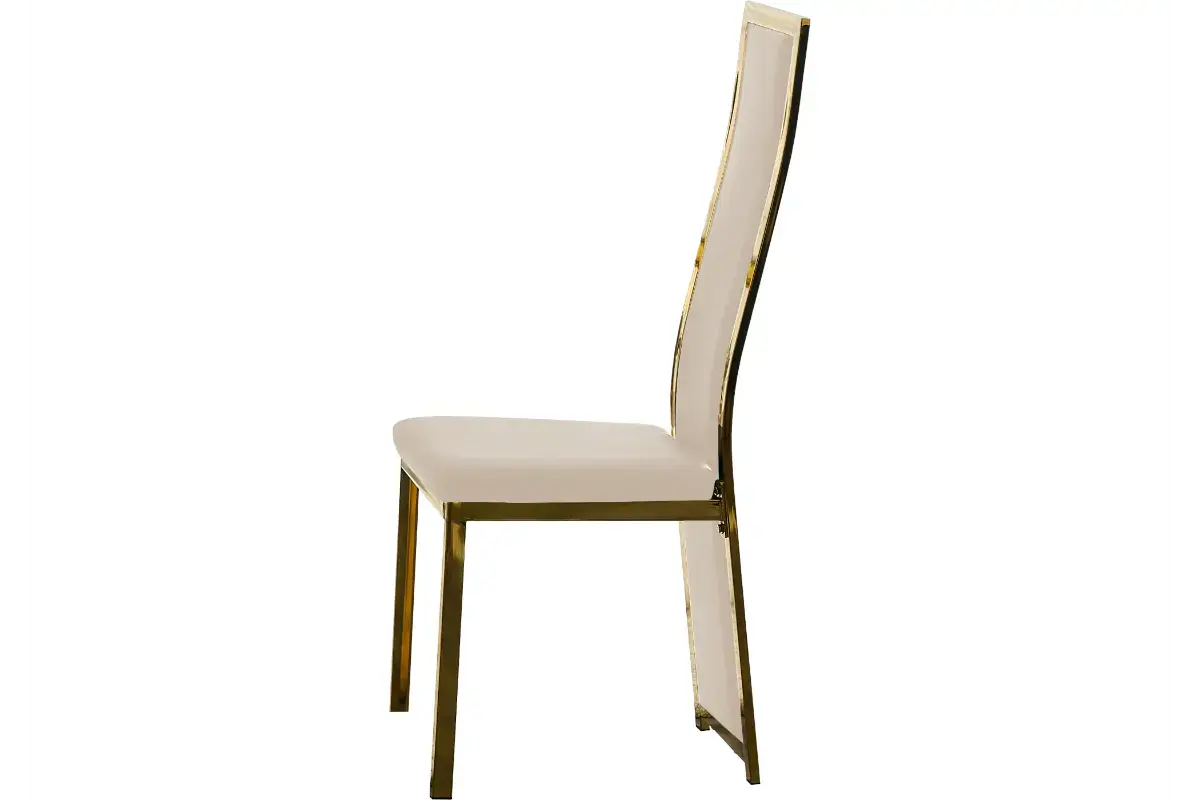 Table en verre et chaise dorée beige DIA Swedzo-Meuble