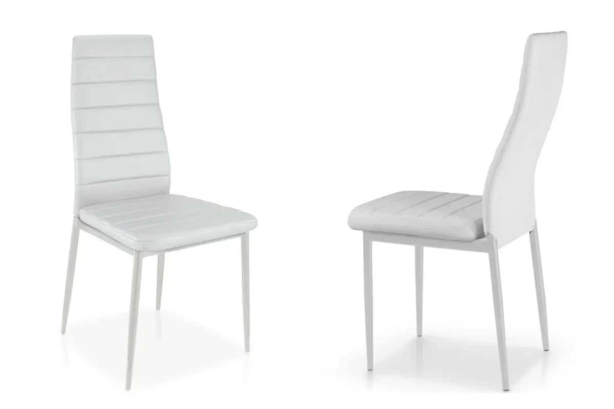 Table repas et chaises blanches TAO Swedzo-Meuble