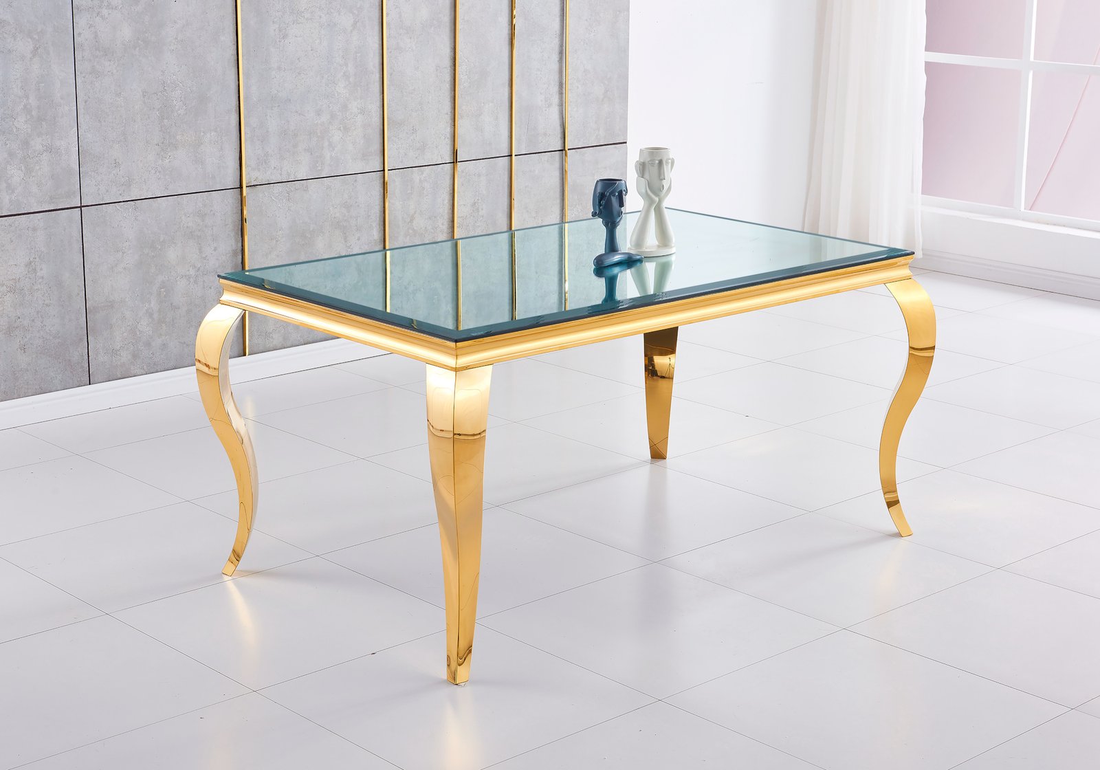 Table é manger dorée miroir NEO