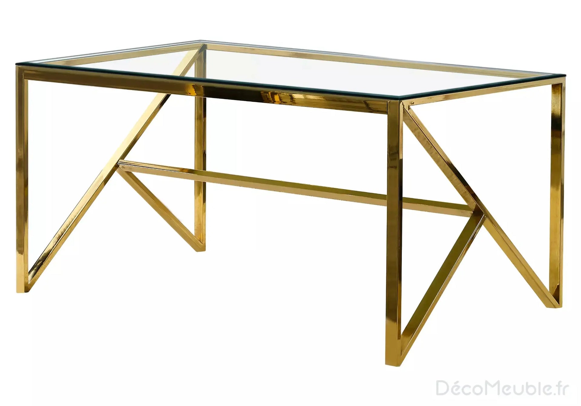 Table à manger en verre dorée JESSY Swedzo-Meuble