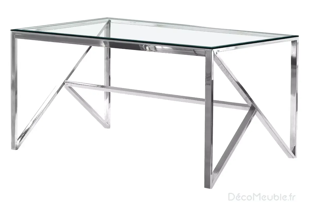 Table en verre et chaise gris DIA