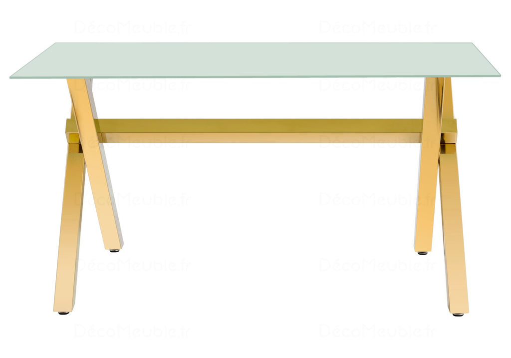 Table é manger en verre pied doré CROSS