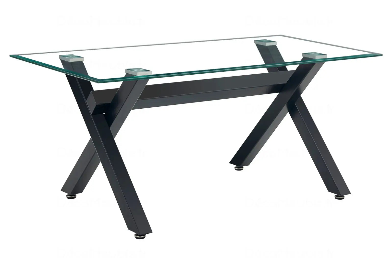 Table en verre et chaises marron CROSS Swedzo-Meuble