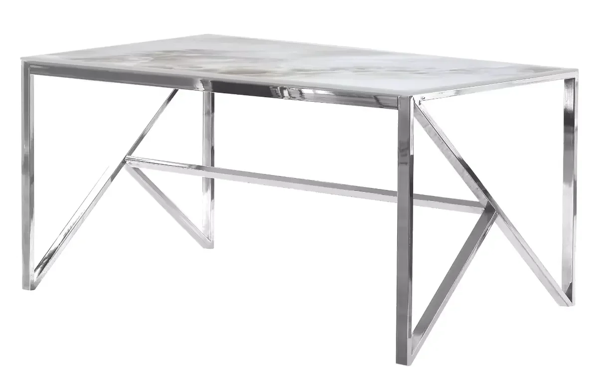 Table et chaise blanc marbre beige DIA