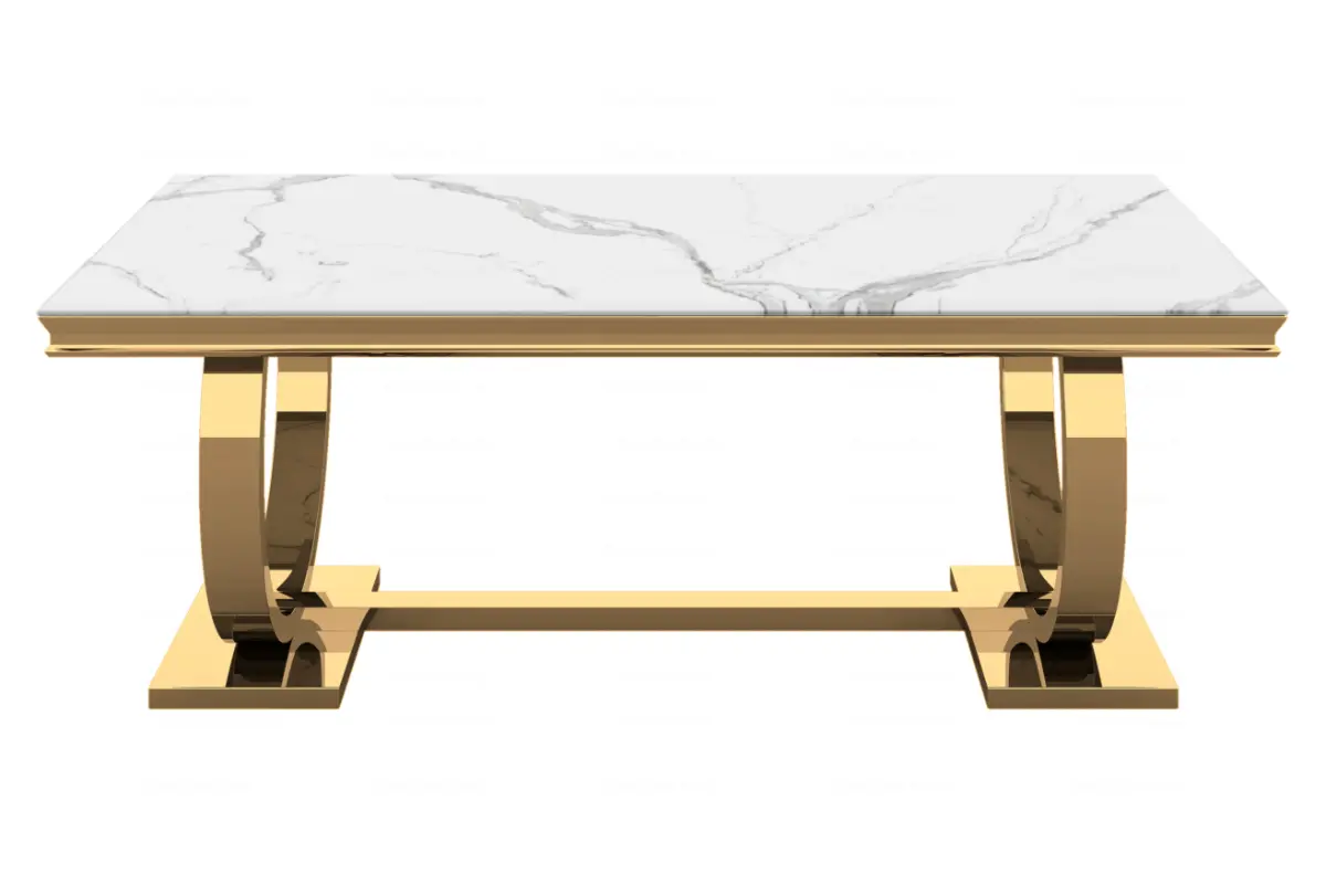Table é manger marbre blanc doré BOBO
