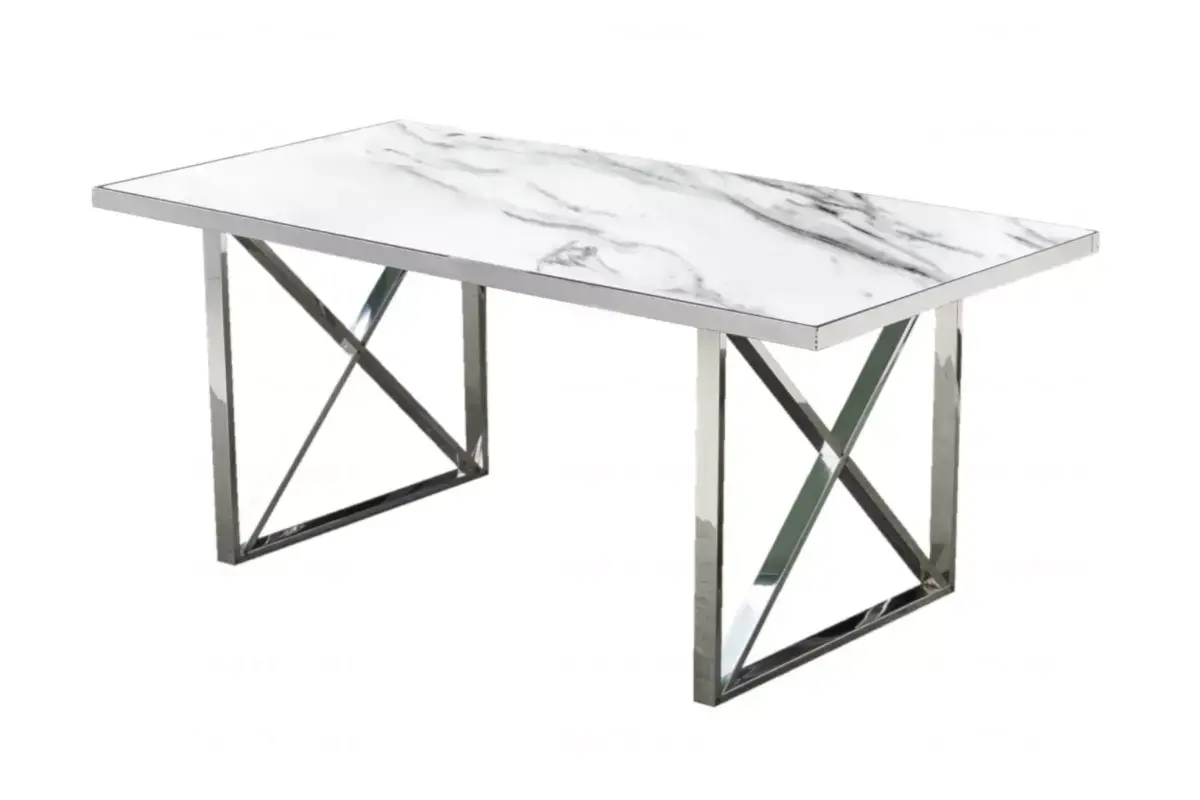 Table à manger marbre blanc CLARA Swedzo-Meuble