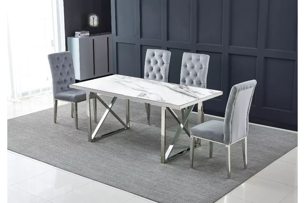 Table é manger marbre blanc CLARA