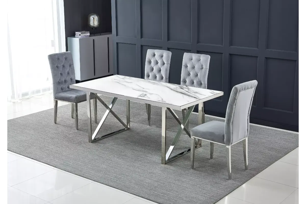 Table é manger marbre blanc CLARA
