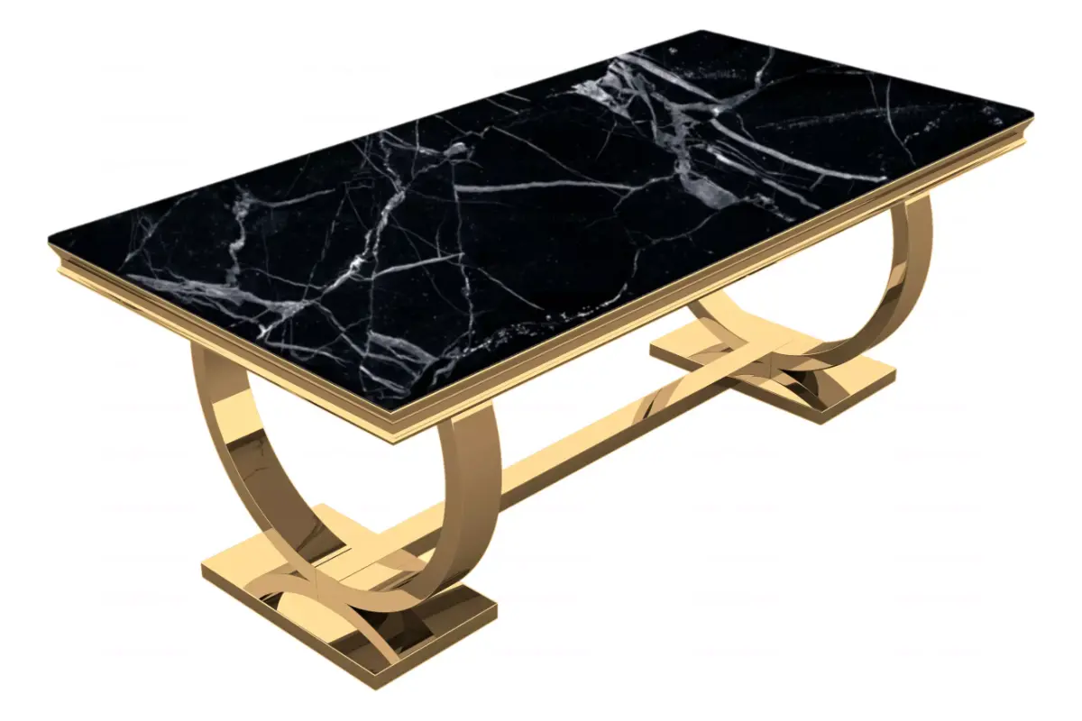 Table é manger marbre noir doré BOBO