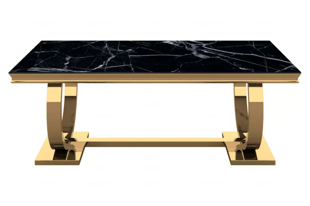 Table é manger marbre noir doré BOBO