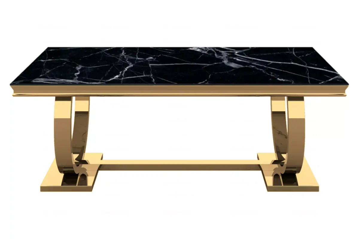 Table é manger marbre noir doré BOBO
